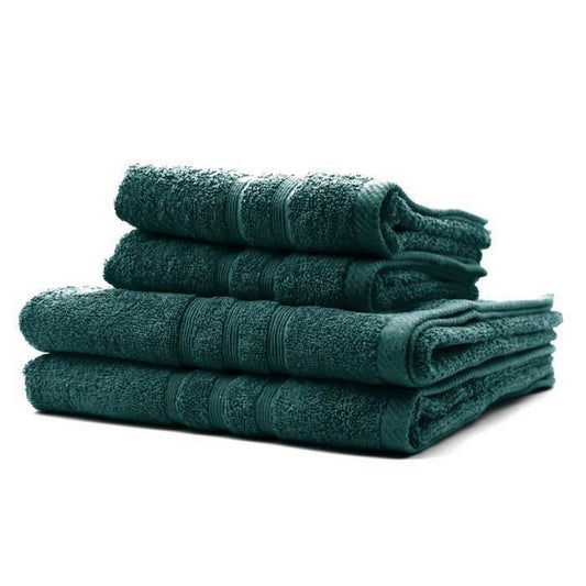 Set di asciugamani TODAY 100 % cotone Verde Smeraldo (4 Pezzi)