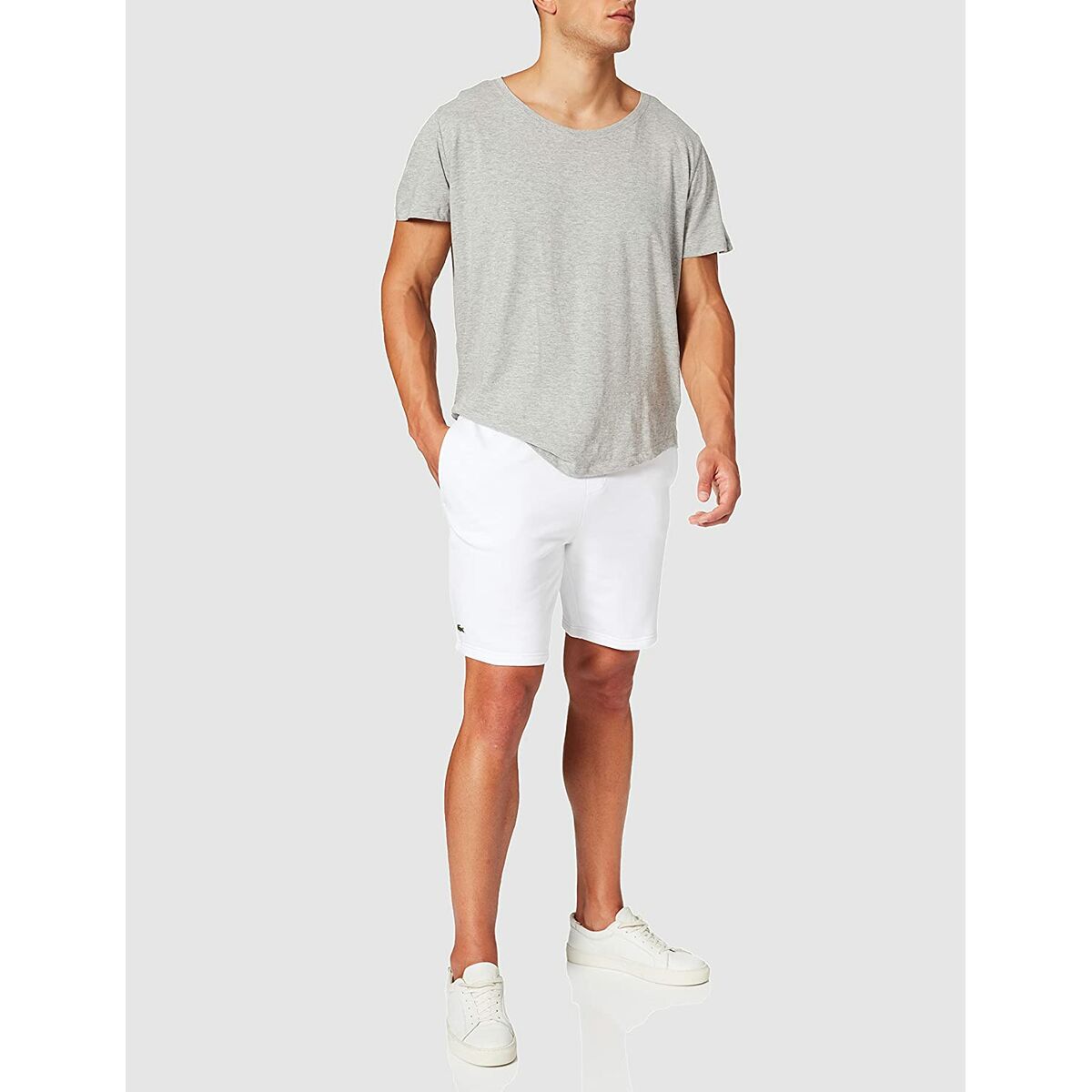 Pantaloni Corti Sportivi da Uomo Lacoste Bianco (5)