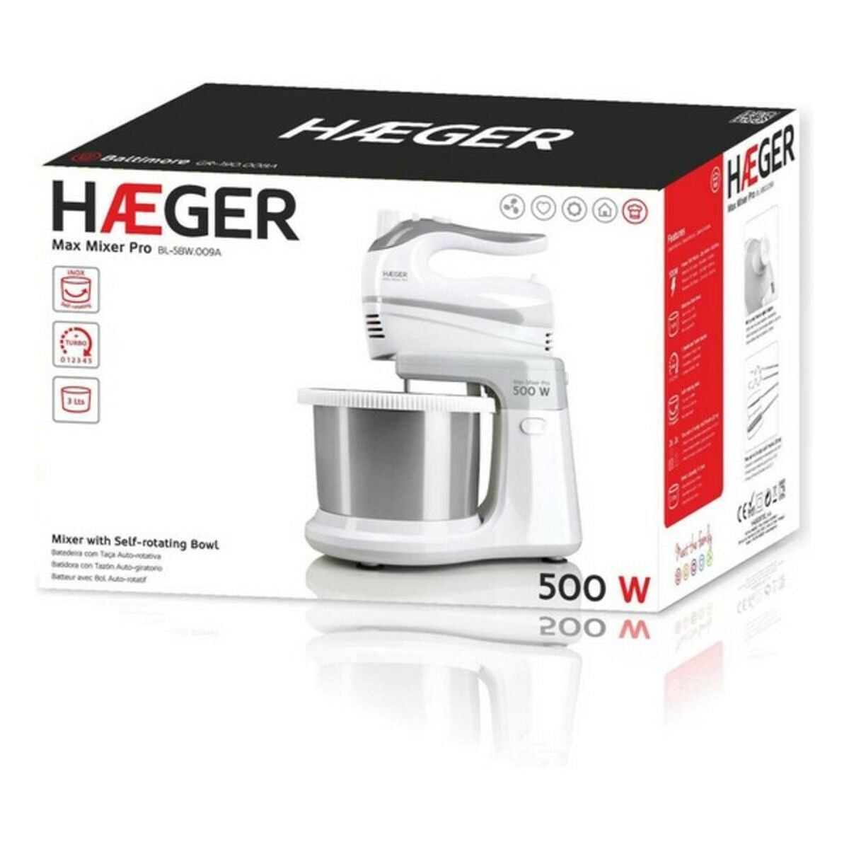 impastatrice mixer con ciotola Haeger Max Mixer Pro 2 L 500W