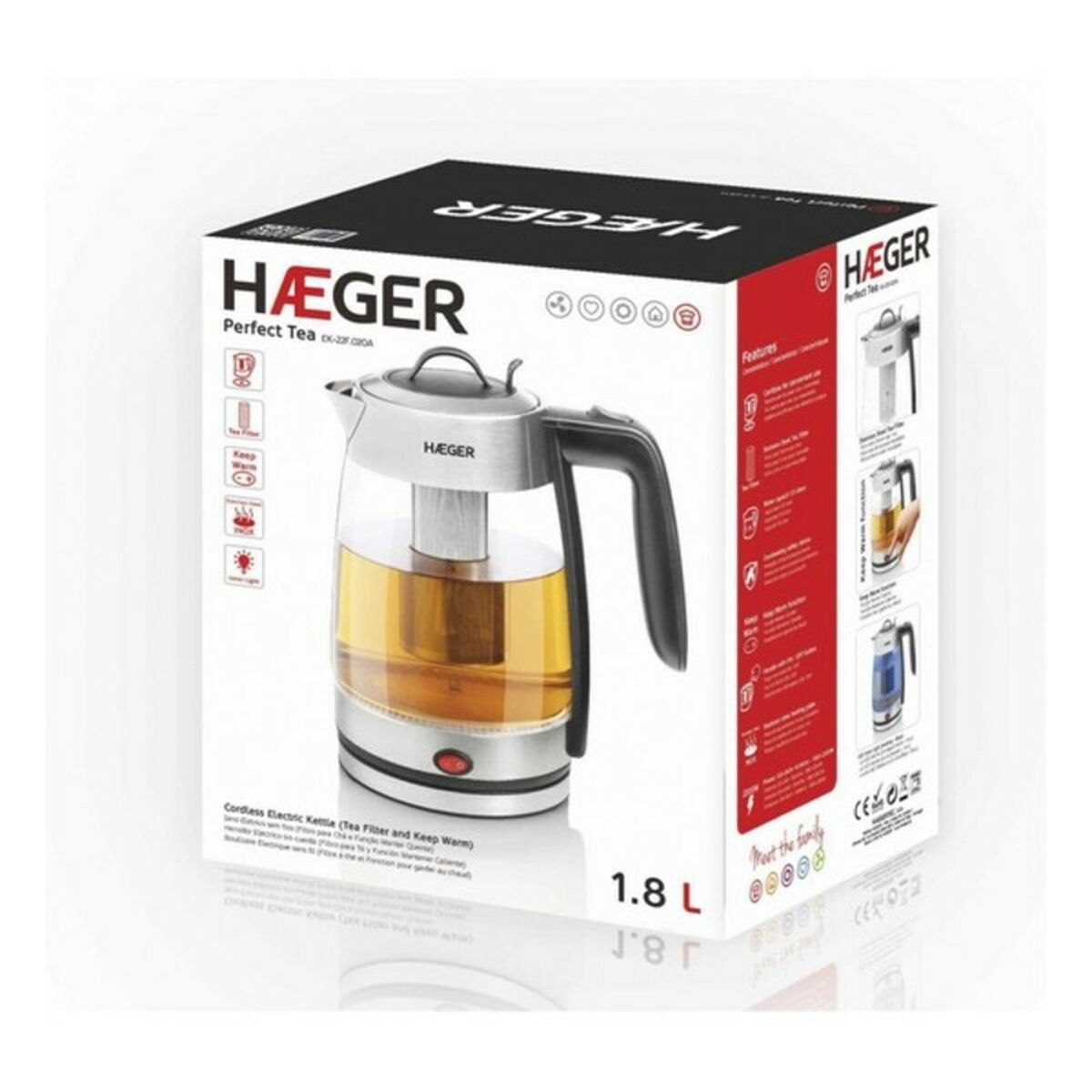 Bollitore Elettrico con Teiera Haeger Perfect Tea 2200 W 1,8 L