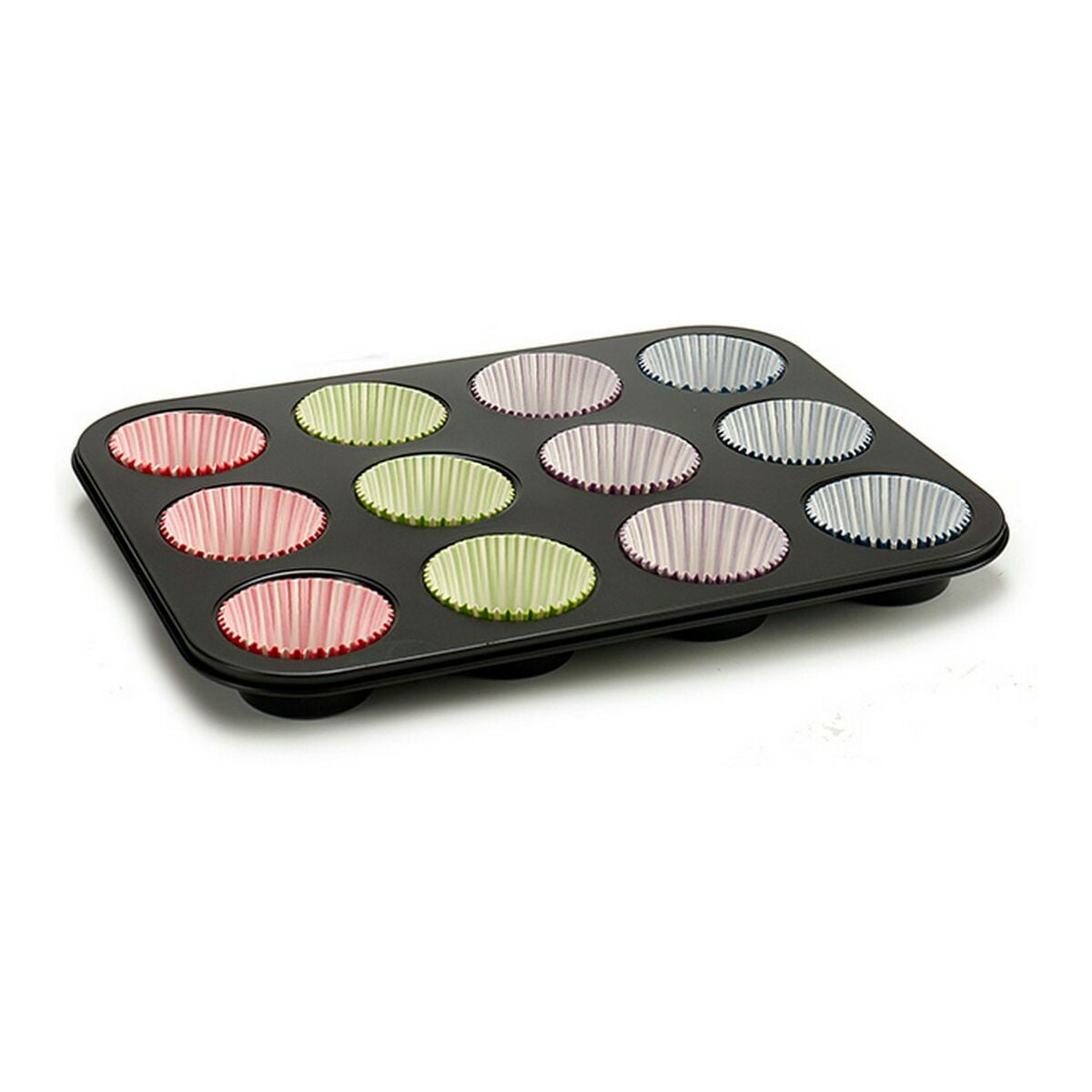Teglia per Muffin Multicolore Vassoio da Forno (7 x 7 x 3 cm) (35 x 3 x 26,5 cm)