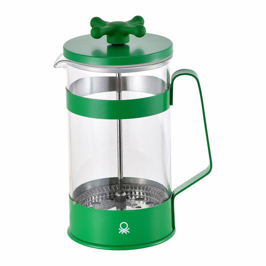 Caffettiera a Stantuffo Benetton Verde Vetro Borosilicato (600 ml)